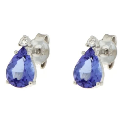 Orecchini Promesse Donna in Oro bianco Tanzanite 0.8 Ct OG64TANZ - OG64TANZ